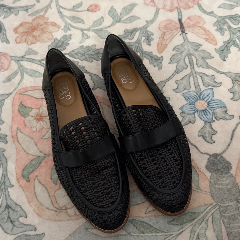 Franco Sarto Black Woven Loafers- Halston